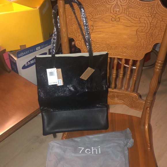 7chi black tote leather and BNWTags!! - Picture 5 of 6
